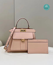 Fendi Pink Peekaboo Iseeu Medium Tote Bag 33.5x13x25.5cm - 2