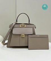 Fendi Grey Peekaboo Iseeu Medium Tote Bag 33.5x13x25.5cm - 2