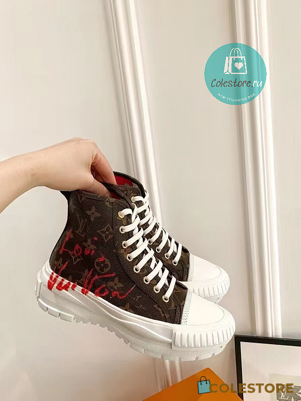 Louis Vuitton Squad Sneaker Boot Brown  - 1
