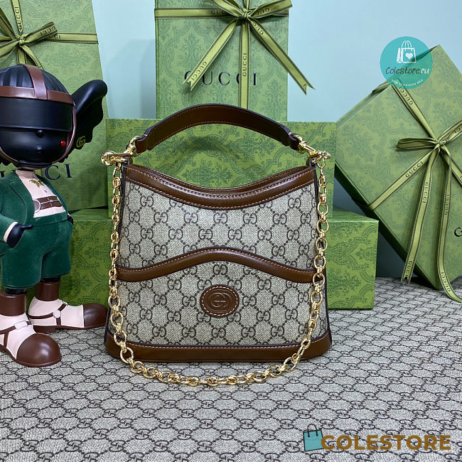 Gucci Large Shoulder Bag With Interlocking Size 25x21x9cm - 1
