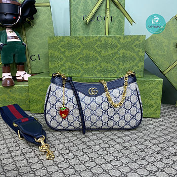 Gucci Ophidia Strawberry Handbag Blue Size 25x15.5x6cm