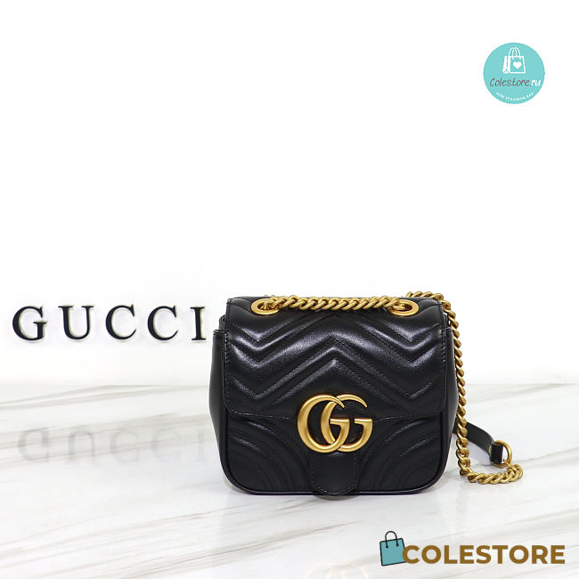 Gucci GG Marmont Mini Shoulder Bag Black Size 18x15x8cm - 1