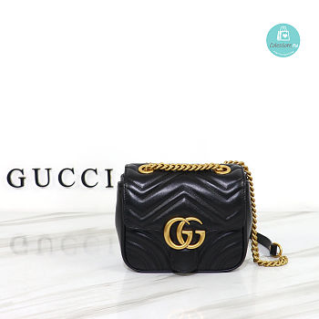 Gucci GG Marmont Mini Shoulder Bag Black Size 18x15x8cm