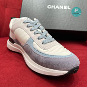 Chanel CC Logo Suede Plain Leather Low-Top Sneakers Blue Light Size 35-40 - 6