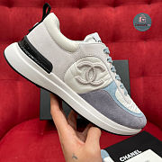 Chanel CC Logo Suede Plain Leather Low-Top Sneakers Blue Light Size 35-40 - 2