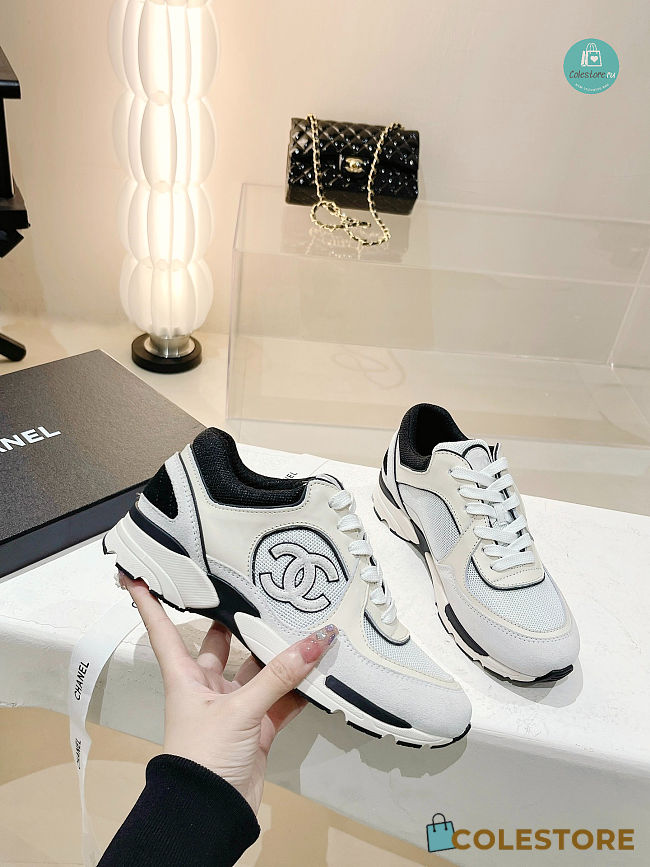 Chanel Leather Trainers Sneaker Line Black Size 35-41 - 1