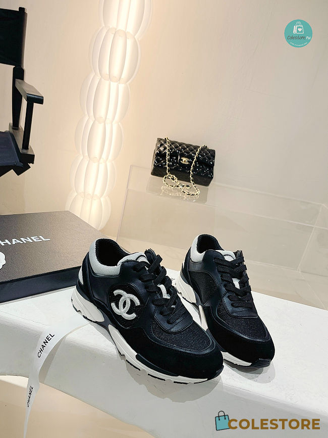 Chanel Leather Trainers Sneaker Black Size 35-41 - 1