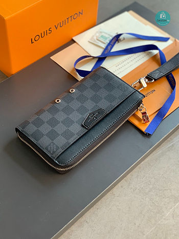 Louis Vuitton Zippy Dragonne Monogram M69407 Blue Size 19×11×3.5cm