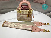 Dior Lady Medium Natural Wicker Pink Size 17x15x7cm - 4