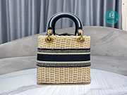 Dior Lady Medium Natural Wicker Black Size 17x15x7cm - 5