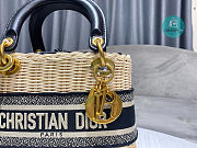 Dior Lady Medium Natural Wicker Black Size 17x15x7cm - 2