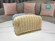 Dior Lady Medium Natural Wicker Blue Size 17x15x7cm - 5