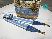 Dior Lady Medium Natural Wicker Blue Size 17x15x7cm - 4