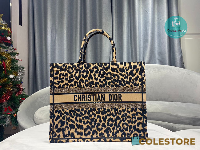 Dior Large Book Tote Beige Multicolor Mizza Embroidery (42x35x18.5 cm) - 1