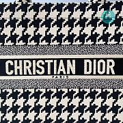 Dior Medium Book Tote Black Macro Houndstooth Embroidery (36x28x17cm) - 2