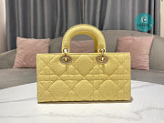 Lady D-Joy Bag Yellow Cannage Denim 26x6x14cm - 1