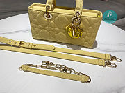 Lady D-Joy Bag Yellow Cannage Denim 26x6x14cm - 5