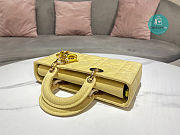 Lady D-Joy Bag Yellow Cannage Denim 26x6x14cm - 4