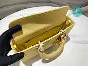 Lady D-Joy Bag Yellow Cannage Denim 26x6x14cm - 3