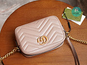 Gucci GG Marmont Matelassé Mini Bag Beige Leather 448065 Size 18x6x12cm - 3