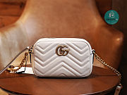 Gucci GG Marmont Matelassé Mini Bag White Leather 448065 Size 18x6x12cm - 1