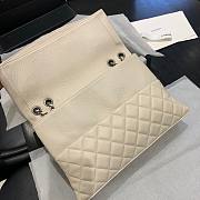 Chanel Hamptons Foldover Flap Bag Quilted Calfskin White Size 32x7.5x19CM - 5