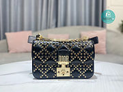 Christian Dior Addict Bag Cream Lambskin Lucky Star Black Size 21x8x13cm - 1