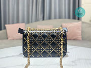 Christian Dior Addict Bag Cream Lambskin Lucky Star Black Size 21x8x13cm - 6