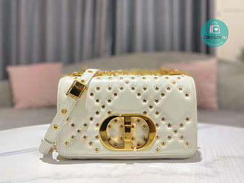 Christian Dior Addict Bag Cream Lambskin Lucky Star White Size 21x8x13cm
