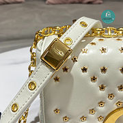 Christian Dior Addict Bag Cream Lambskin Lucky Star White Size 21x8x13cm - 5