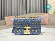 Christian Dior Addict Bag Cream Lambskin Lucky Star Blue Size 21x8x13cm - 1