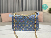 Christian Dior Addict Bag Cream Lambskin Lucky Star Blue Size 21x8x13cm - 2
