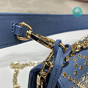 Christian Dior Addict Bag Cream Lambskin Lucky Star Blue Size 21x8x13cm - 5
