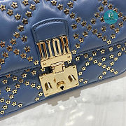 Christian Dior Addict Bag Cream Lambskin Lucky Star Blue Size 21x8x13cm - 6