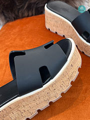 HERMES Calfskin Cork Eze 30 Sandal Black Size 35-41 - 5