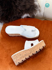 HERMES Calfskin Cork Eze 30 Sandal White Size 35-41 - 5