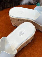 HERMES Calfskin Cork Eze 30 Sandal White Size 35-41 - 6
