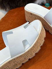 HERMES Calfskin Cork Eze 30 Sandal White Size 35-41 - 2