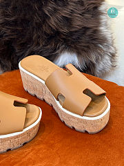 HERMES Calfskin Cork Eze 30 Sandal Beige Size 35-41 - 5