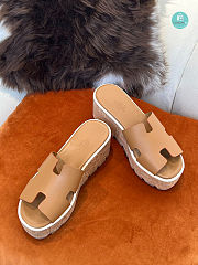 HERMES Calfskin Cork Eze 30 Sandal Beige Size 35-41 - 4