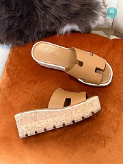 HERMES Calfskin Cork Eze 30 Sandal Beige Size 35-41 - 2