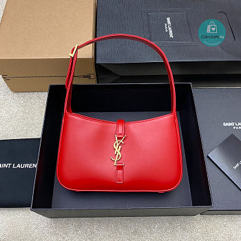 Saint Laurent Women's Le 5 7 Hobo Bag In Red Size 24.5x14x6cm