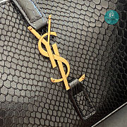 YSL Le 5 A 7 Hobo Bag In Crocodile Embossed Shiny Leather In Black 24.5x16x6cm - 5
