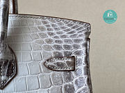  Hermès Birkin Himalaya Crocodile Leather In White Size 25x20x13cm - 5