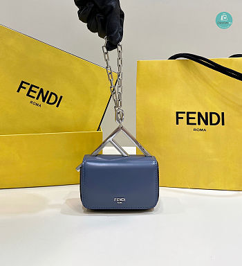 Fendi First Sight Blue Leather Mini Bag Size 13x5x8cm
