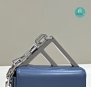 Fendi First Sight Blue Leather Mini Bag Size 13x5x8cm - 3