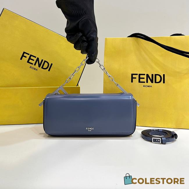  Fendi First Sight Blue Leather Mini Bag Size 22.5x5x10.5cm - 1