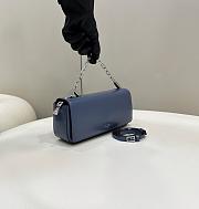  Fendi First Sight Blue Leather Mini Bag Size 22.5x5x10.5cm - 2