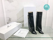 Givenchy Shark Lock Leather Knee-High Boots In Black Size 36-40 - 1