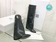 Givenchy Shark Lock Leather Knee-High Boots In Black Size 36-40 - 4